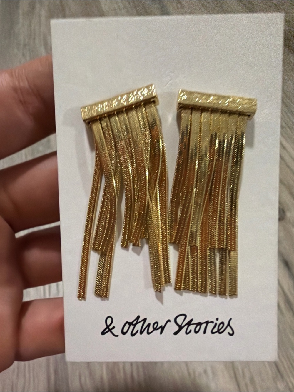 & Other Stories Shimmering Gold Fringe Tassel Earrings